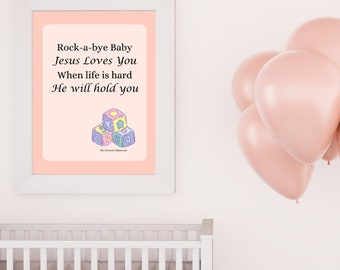 Baby Room Decor | Rock A Bye Baby | Jesus Love You | Digital Download | 8x10 Print | JPG | PDF | Customization