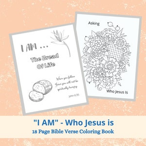 Coloring pages for adults Christian coloring pages I AM Who Jesus Is Bible verse coloring pages coloring book PDF image 3