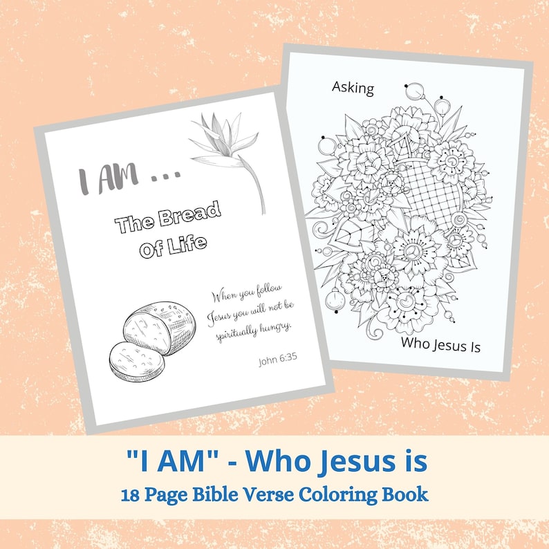 Coloring pages for adults Christian coloring pages I AM Who Jesus Is Bible verse coloring pages coloring book PDF image 3