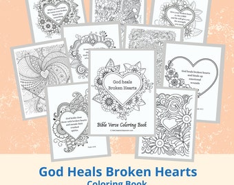 Coloring pages for adults | Christian coloring pages |God heals |broken hearts |Bible verse coloring pages |coloring book PDF ||