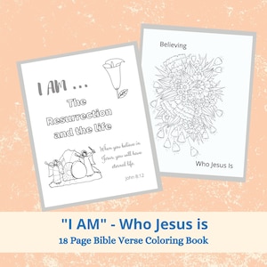 Coloring pages for adults Christian coloring pages I AM Who Jesus Is Bible verse coloring pages coloring book PDF image 5