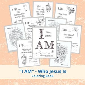Coloring pages for adults | Christian coloring pages |I AM |Who Jesus Is |Bible verse coloring pages |coloring book PDF |