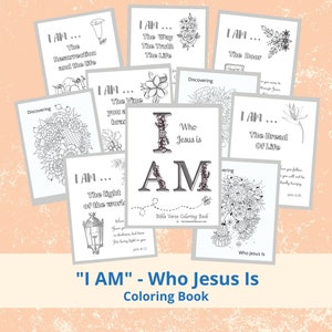 Coloring pages for adults Christian coloring pages I AM Who Jesus Is Bible verse coloring pages coloring book PDF image 1