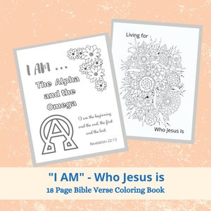 Coloring pages for adults Christian coloring pages I AM Who Jesus Is Bible verse coloring pages coloring book PDF image 7