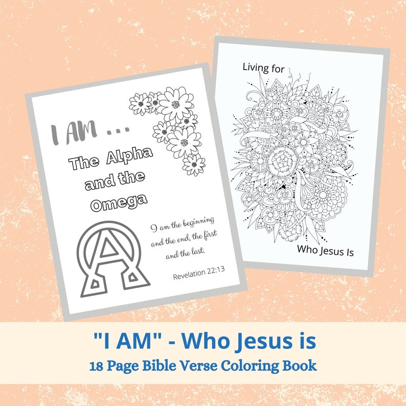 Coloring pages for adults Christian coloring pages I AM Who Jesus Is Bible verse coloring pages coloring book PDF image 7