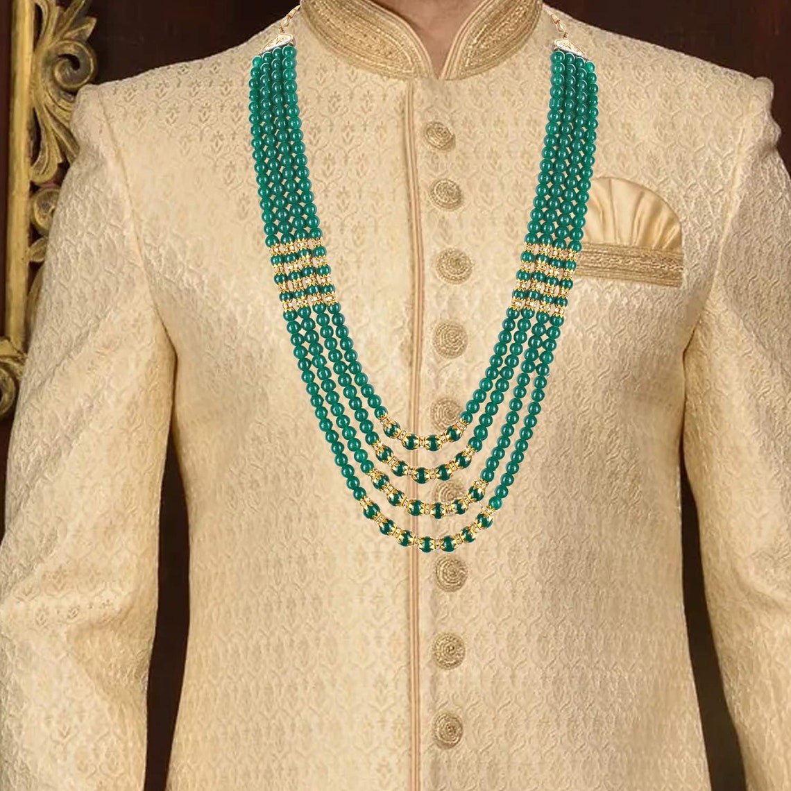 Groom Necklace for Men / Sherwani Mala Indian Men Jewelry for Etsy