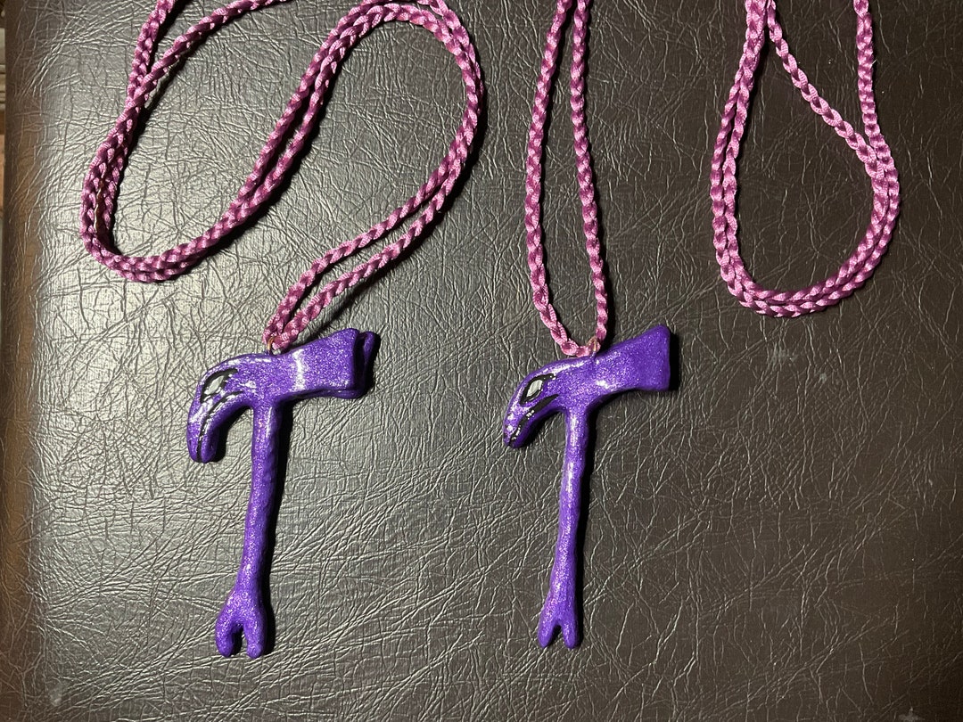 Xemheka Metallic Royal Purple Was Scepter Necklace Handmade Uas Scepter