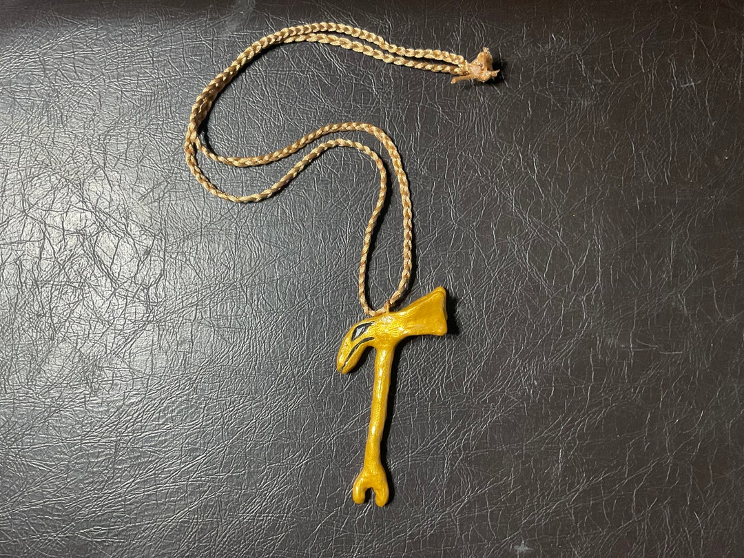 Xemheka Golden Metallic Was Scepter Necklace Handmade Was Sceptre