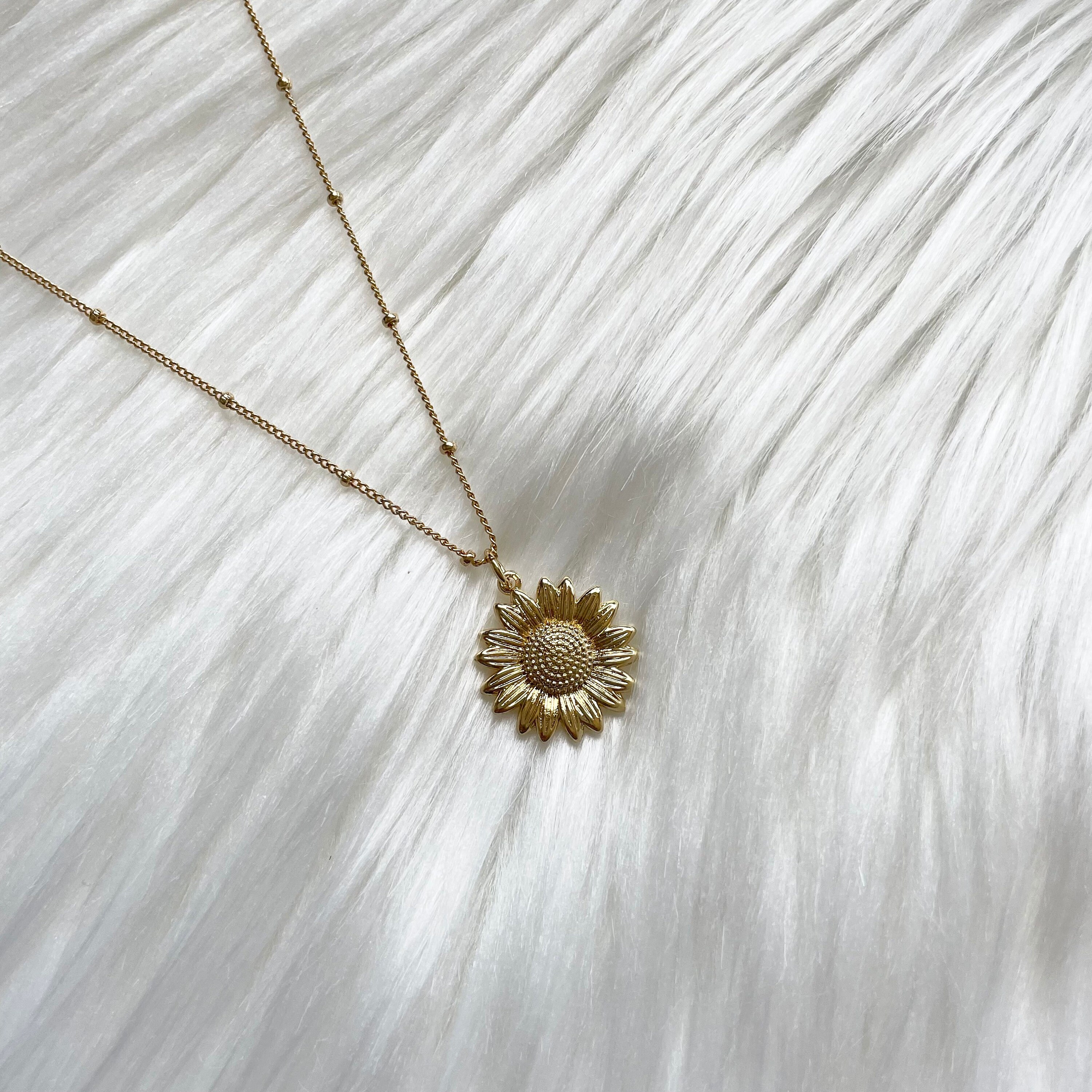Sunflower Pendant Gold Filled Satellite 