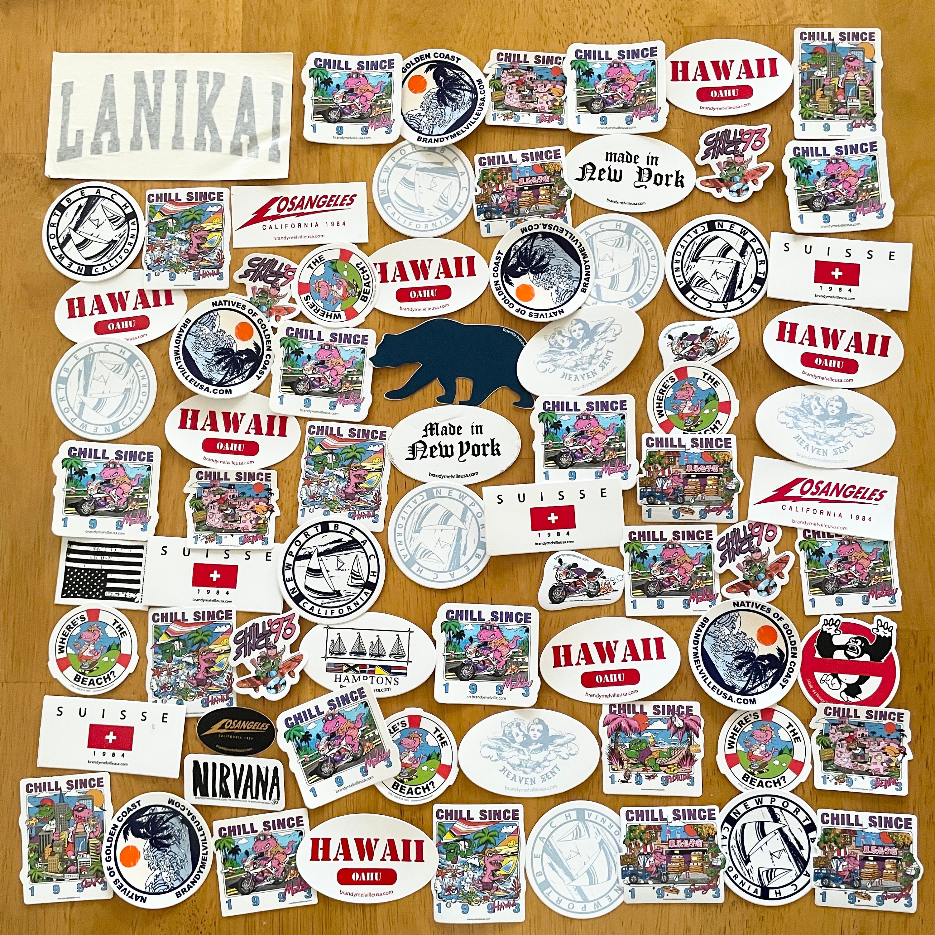 Brandy Melville 50 ランダムステッカー VSCO Hydroflask ノートパソコン ノートブック デコレーション ニューヨーク チル カリフォルニア | リピート Brandy Melville Random Rare Sticker Lot of 75 Pieces - Etsy