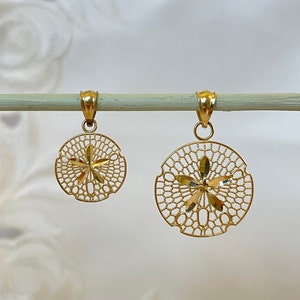 Sand Dollar Filigree Pendant <> Solid 14k Yellow Gold