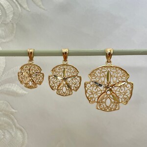 Sand Dollar Pendant &lt;&gt; Solid 14k Yellow Gold