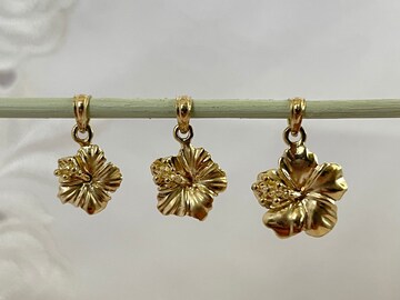 Plumeria Flower Pendant <> Solid 14k Yellow Gold
