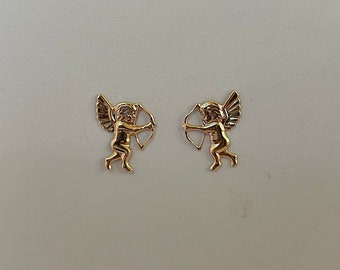 Cupid Stud Earring <> Solid 14k Yellow Gold