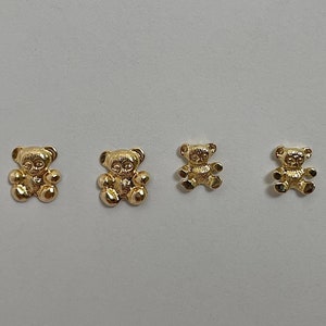 Bear Stud Earrings &lt;&gt; Solid 14k Yellow Gold