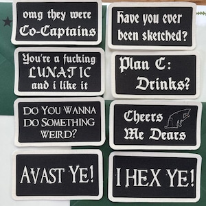 Our Flag Means Death-inspired Quote Canvas Iron-On Patch Set 2, Pirate Fan Art