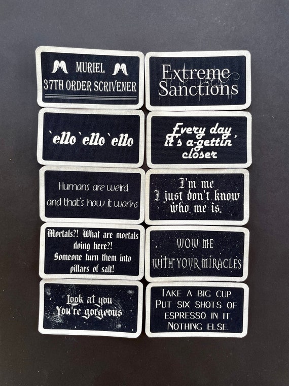 Good Omens Iron-On Canvas Patch Set 1