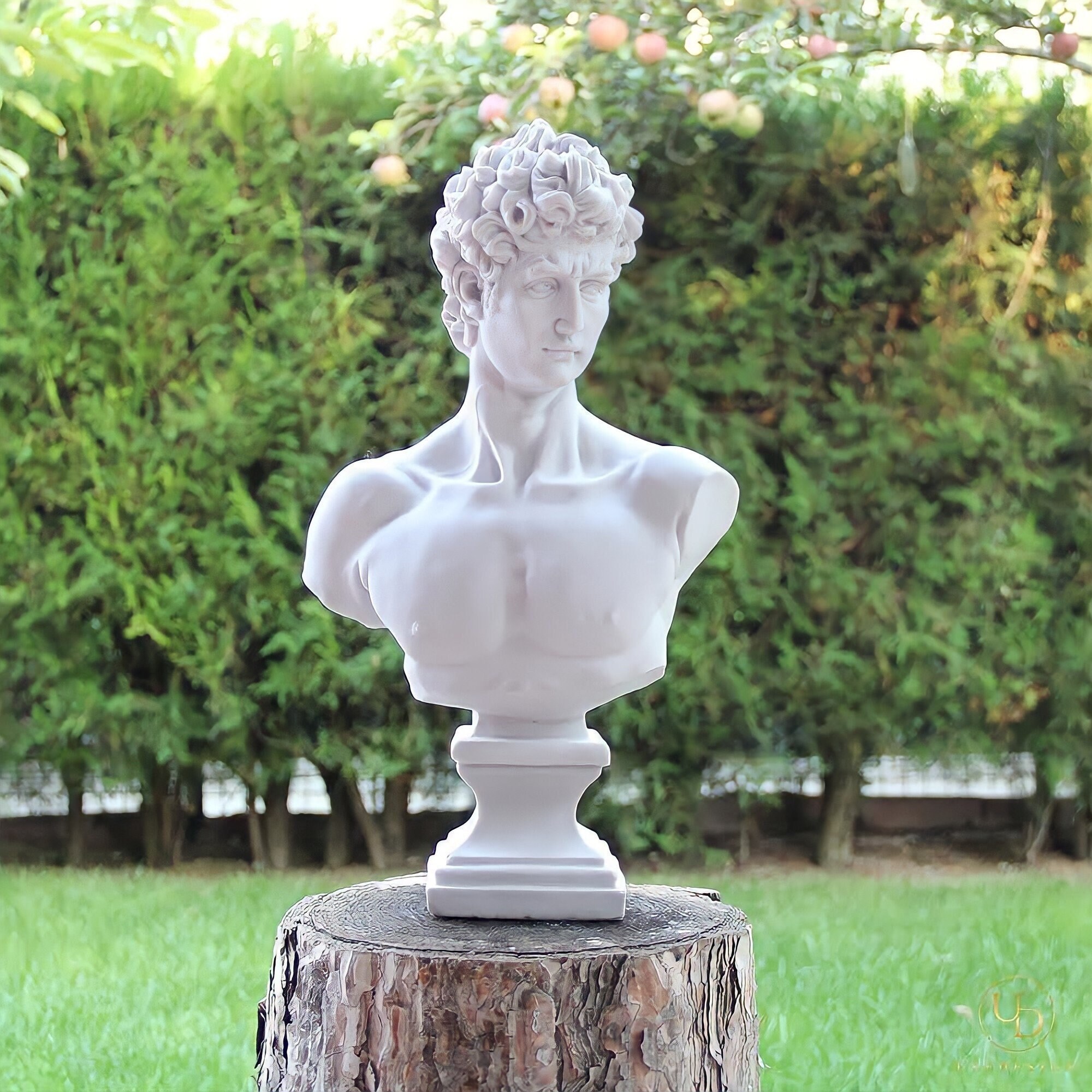 Large David Statue Greek God Sculpture White Bust 16.5 Etsy Australia