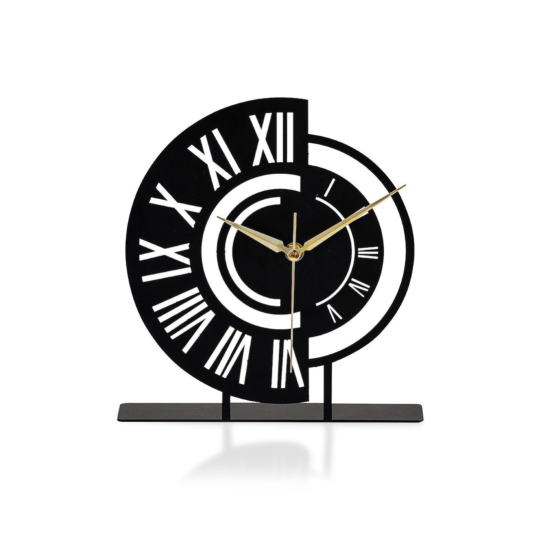 Metal Tabletop Clock With Roman Numeral Silent Office Clock Unique Home