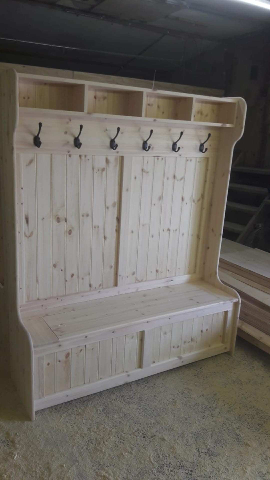 6ft Wide Boot Room Hallway Bench,monks Bench, Shoe Storage, Coat Rack ...