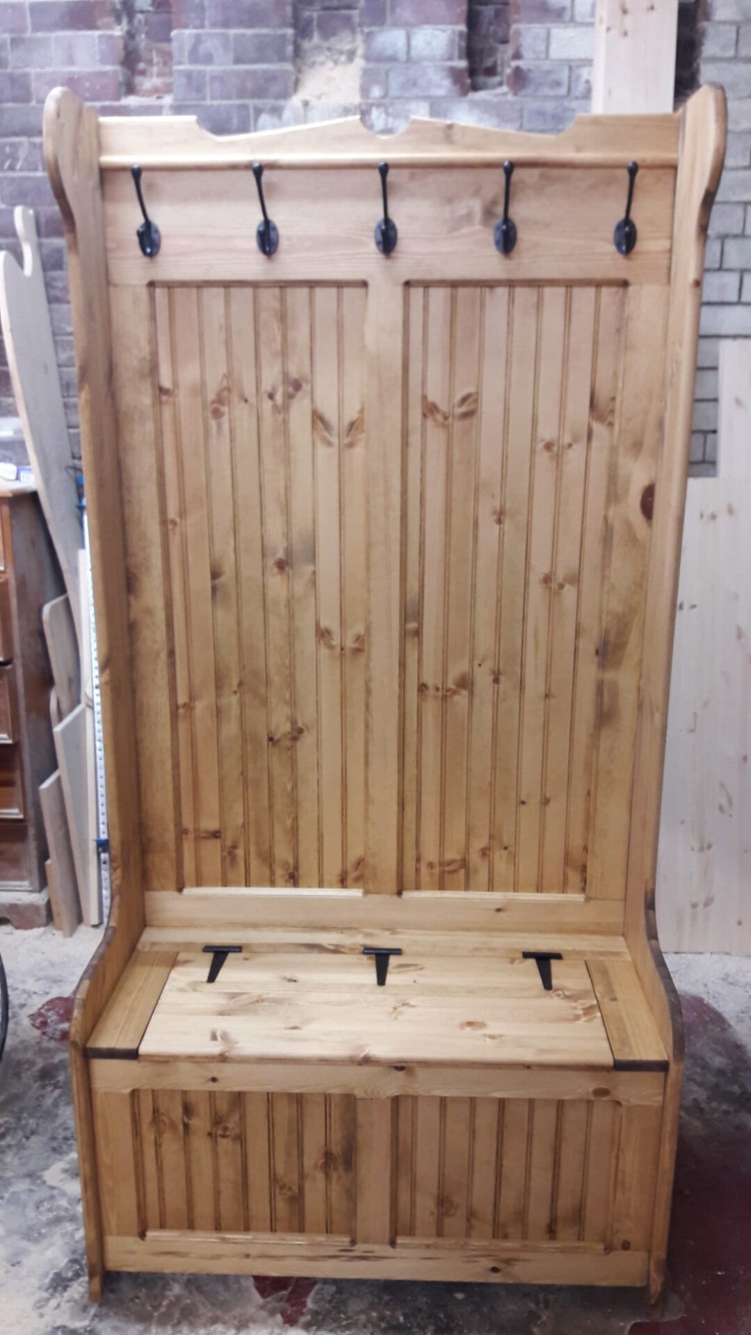 4ft Wide Coat Rack,boot Room, Hallway Bench,monks Bench, Shoe Storage ...