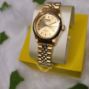 Invicta Gold Watch Etsy