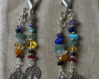 7 Chakra Purse Charm & Zipper Pull. Tree of Life Charm Keychain