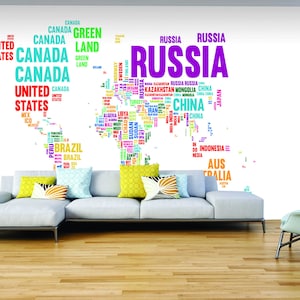 Spezielle Weltkarte Fototapete XXL, Poster Vliestapete, World Wall Mural, Designer Wandtapete, Personalisierbar