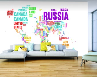 Specjalna fototapeta z mapą świata XXL, tapeta z włókniny plakatowej, fototapeta ze światem, designerska tapeta ścienna, konfigurowalna