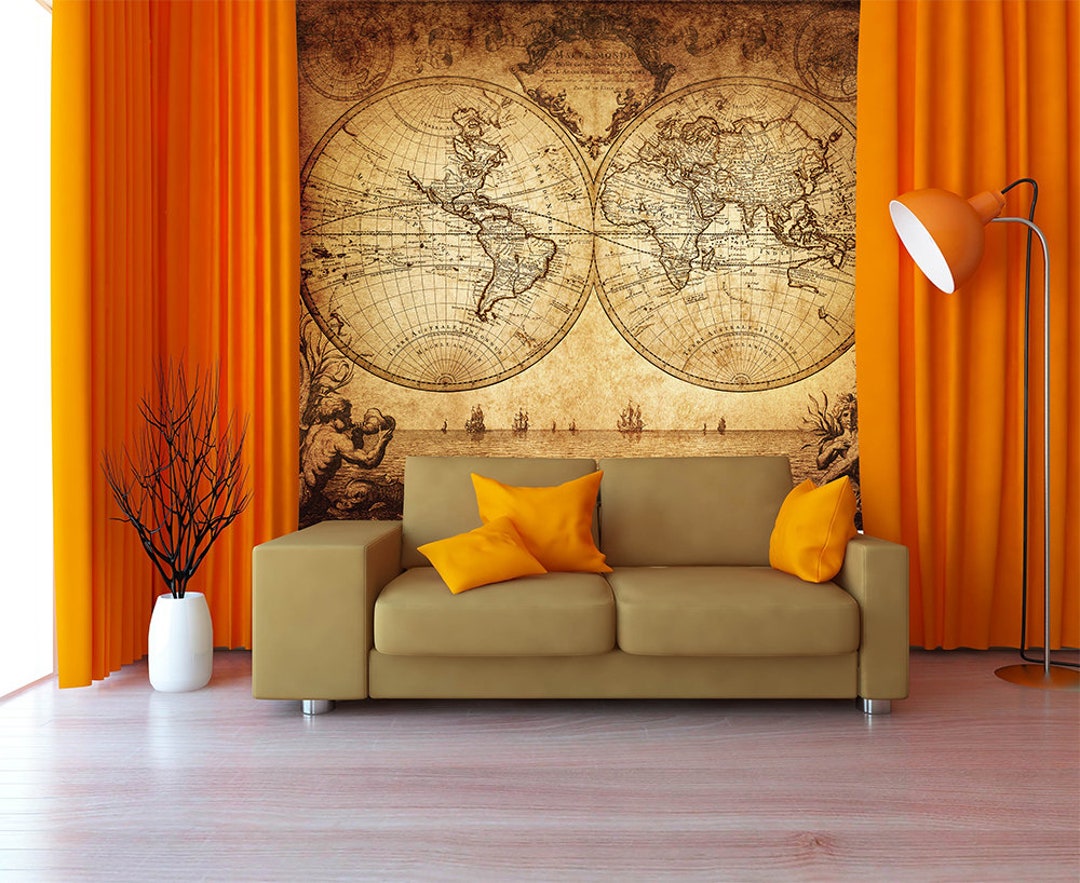 Vintage World Map Photo Wallpaper XXL Antique Poster - Etsy Vintage World Map Photo Wallpaper XXL Antique Poster - Etsy