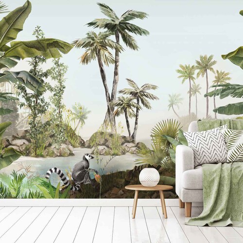 Mural Tropical Rainforest | Traditional non-woven wallpaper vinyl coated | Wall wallpaper | Customizable