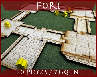 Fort Starter - 20 pieces for RPG Tabletops, Dungeons & Role-play Games - DDTile System