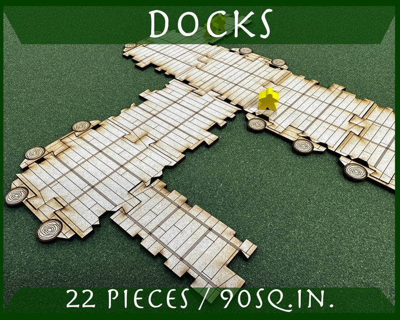 Docks Part Pack 22 pieces for RPG Tabletops, Dungeons & Role-play Games DDTile System image 1