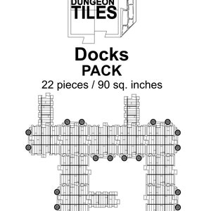 Docks Part Pack 22 pieces for RPG Tabletops, Dungeons & Role-play Games DDTile System image 3