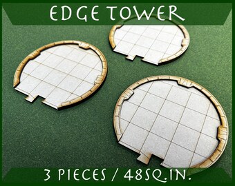 Edge Tower Part Pack - 3 pieces for RPG Tabletops, Dungeons & Role-play Games - DDTile System