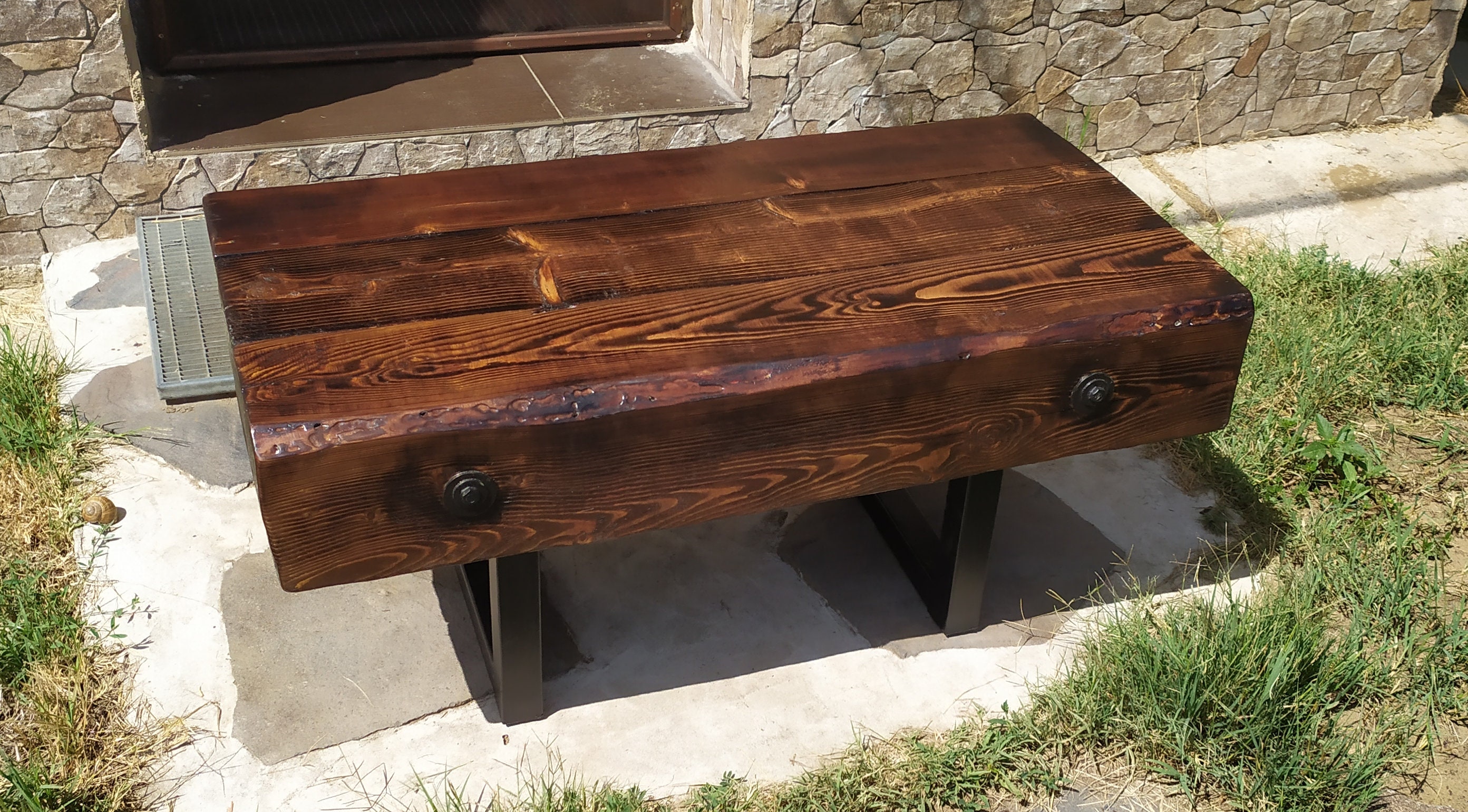 Wood Coffee Table Rustic Coffee Table Vintage handmade Etsy