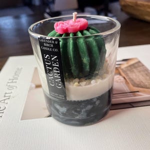 Cactus Oasis Candle: Hand-Poured Soy Coconut Wax, Cactus Blossom Scent