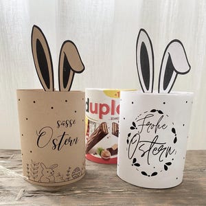 Afdrukbare Happy Easter Paashaas Verpakking Duplo DIY om cadeaubon af te drukken Zelf af te drukken Paasgroet Paastijdkaart