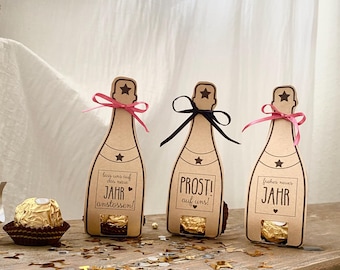 Plantilla imprimible para decoraciones de mesa de Nochevieja, cumpleaños, bodas, regalos de fiesta, pequeños regalos, regalos de Año Nuevo y regalos Rocher (PDF).