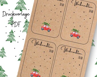 Print template Christmas to go PDF template for download Print out gift card Gift idea Print yourself Christmas greeting card