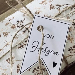 von Herzen  - 20 Anhänger DIY  Tag Etiketten PDF Vorlage Digitaler Download zum ausdrucken Geschenke Geschenkanhänger