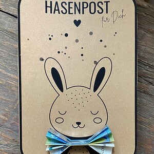 Print template Bunny mail money gift Easter PDF template for download Print gift card Gift idea Self-print Easter greeting card