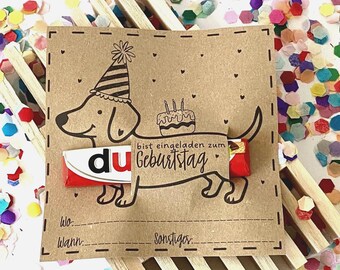 Printable birthday invitation template with dachshund design, printable template, birthday invitation, children's birthday invitation card, craft template, PDF