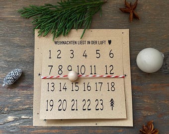 Printable Christmas Advent Calendar Template, Christmas Gift Template, Download & Print, Christmas Card, Gift Idea, Christmas Greeting Card
