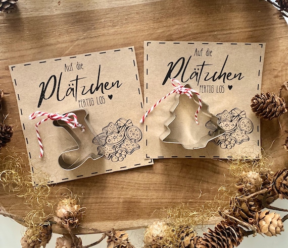 Druckvorlage Weihnachten Auf die Plätzchen fertig los Einladung zum Backen Mitbringsel zum Ausdrucken Geschenkidee Weihnachtsgruß