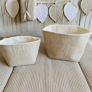 Utensilo linen waffle basket organizer fabric basket changing table color choice image 2