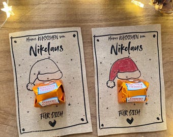 Print template Santa Claus Santa hat kiss Santa Claus gift template download print Santa Claus card gift idea Christmas greeting