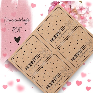 Print template Easter bunny droppings template for printing bag flap gift file gift idea PDF Easter bunny bag closure