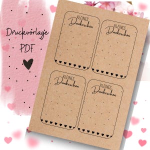 Druckvorlage Geschenkkarte Dankeschön Danke Dankeskarte Karte PDF Vorlage zum Download und Selbstausdrucken
