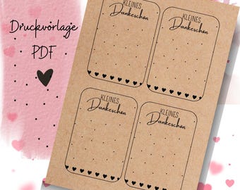 Print template gift card thank you thank you thank you card PDF template for downloading and self-printing